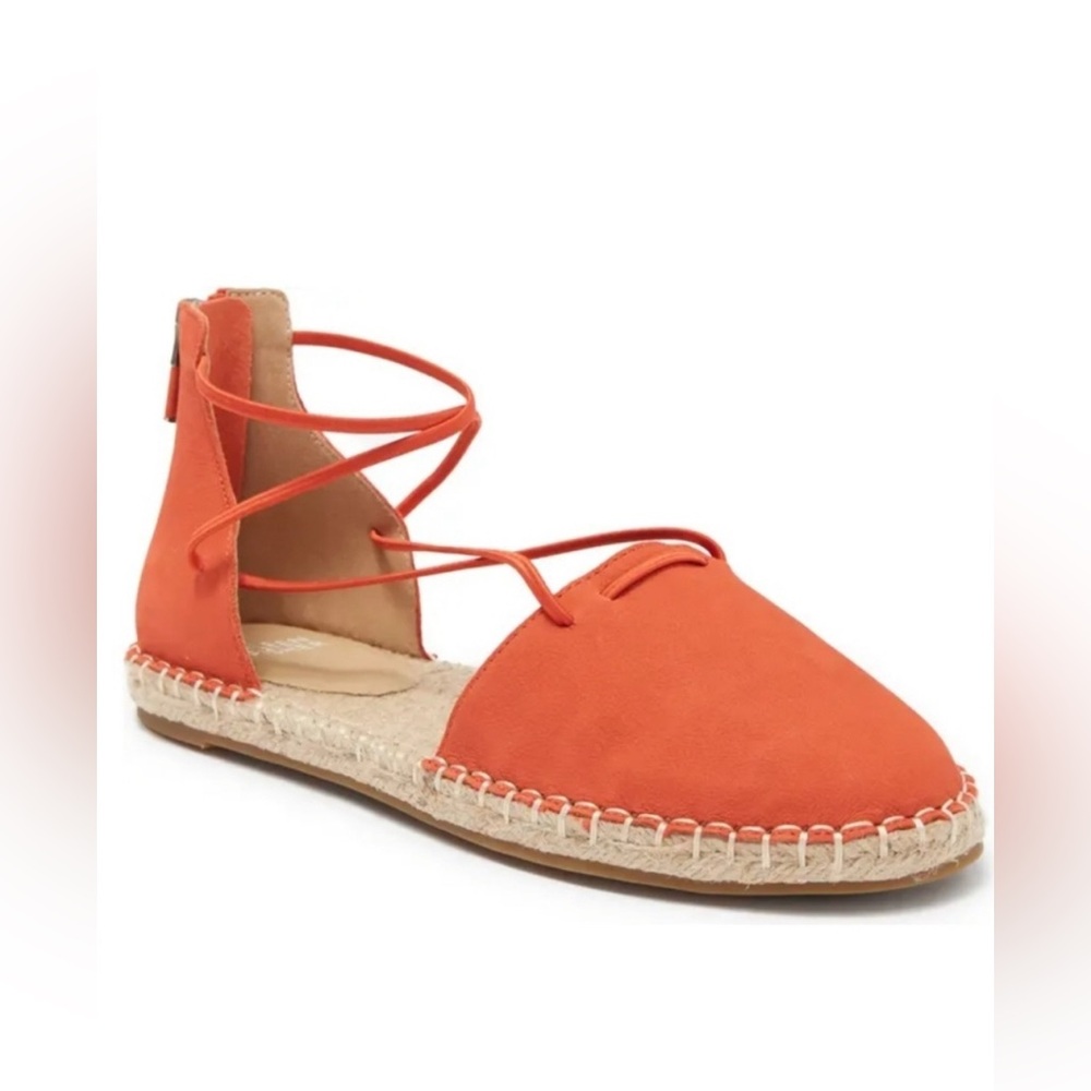 Eileen Fisher Women's Orange Suede Espadrille Summer Beachy Sandals Sz 7